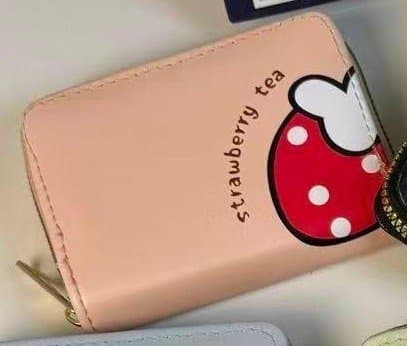 Fruit Graphic Zip-Around Accordion Card Holder Wallet