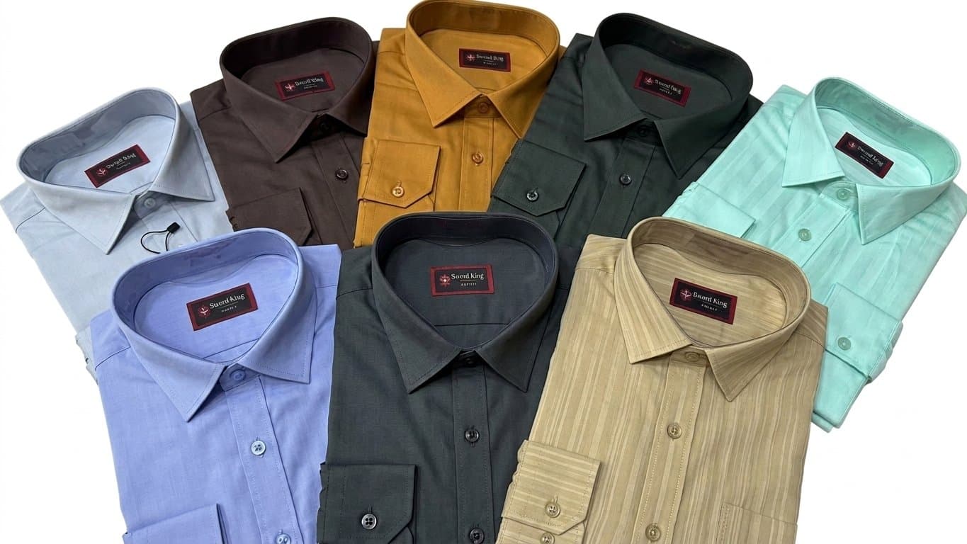 Sword King Men's Classic Long Sleeve Formal Shirt