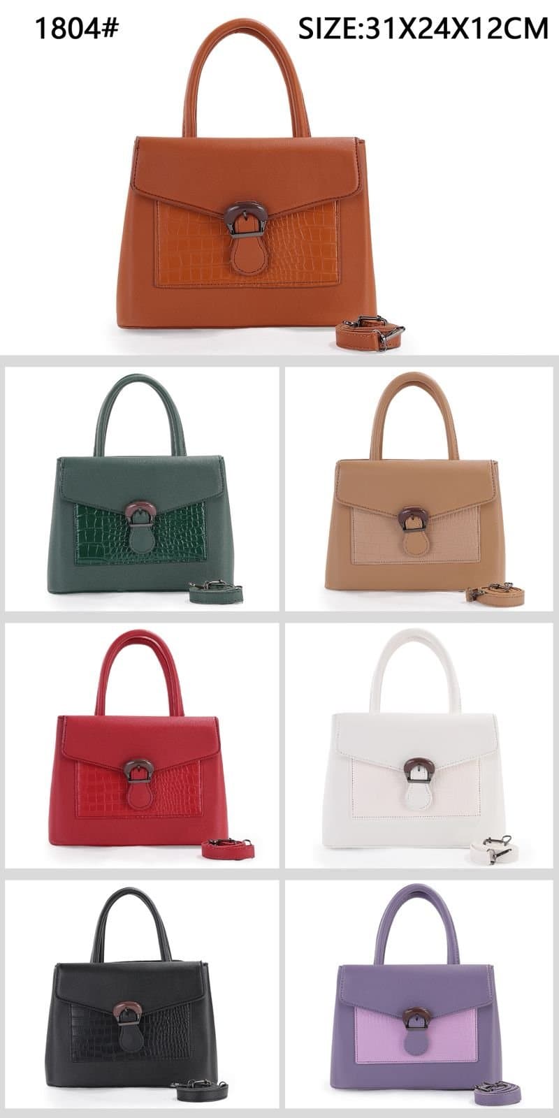 Women's Croc-Textured Flap Top-Handle Handbag