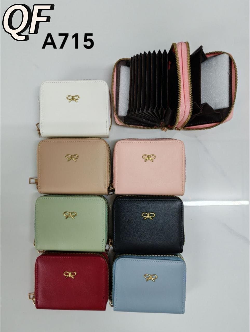 Women's Mini Accordion Card Wallet with Bow Embellishment
