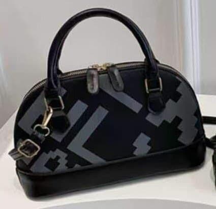 Women's Patterned Dome Handbag with Crossbody Strap