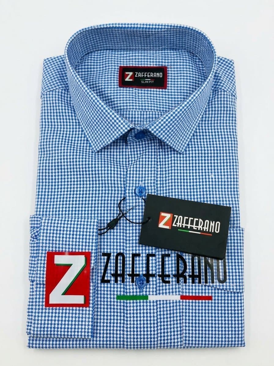 Zafferano Men's Slim Fit Micro-Check Dress Shirt