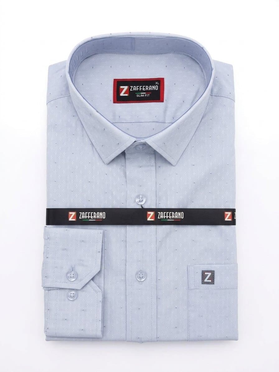 Zafferano Men's Slim Fit Micro-Pattern Dress Shirt