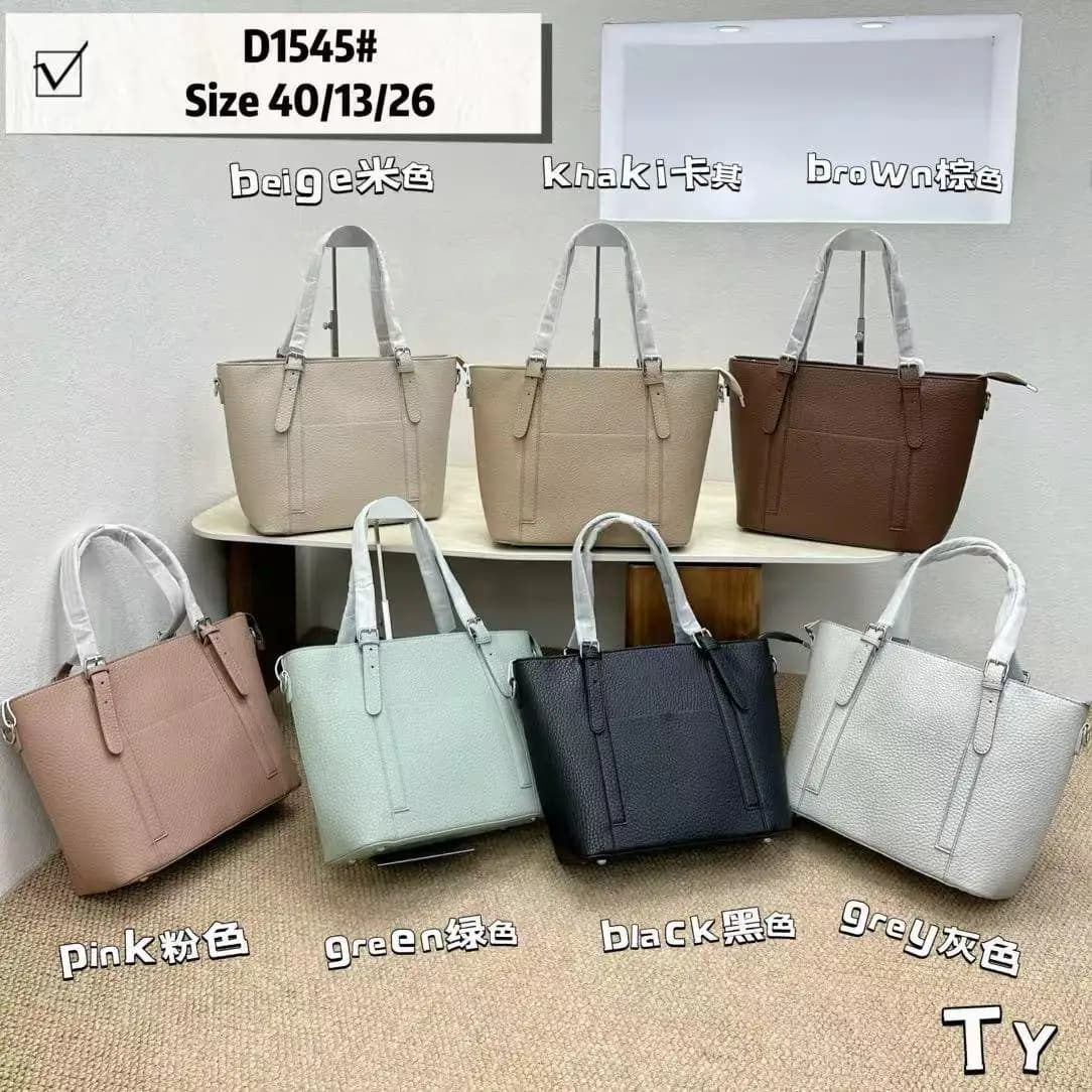 Structured Tote Bag with Buckle Strap