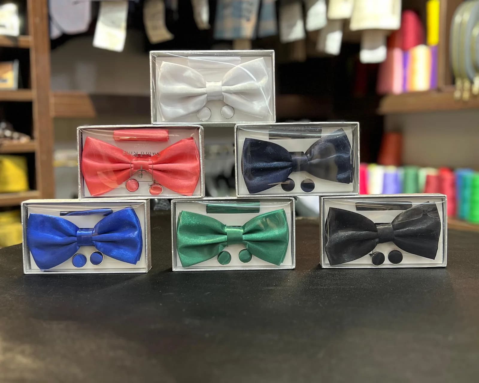 Navy Polka Dot Bow Tie & Pocket Square Set