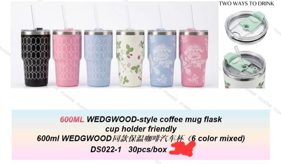 Wedgwood-Style Coffee Mug Flask