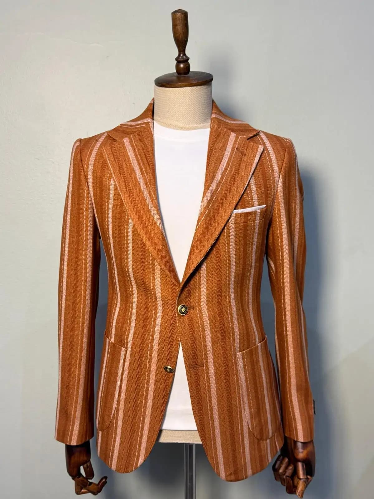 Orange Pinstripe Blazer