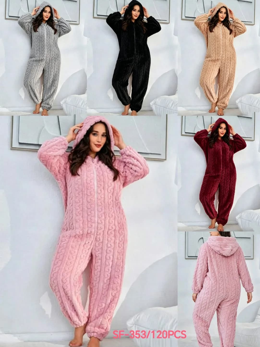 Cable-Knit Hooded Fleece Onesie