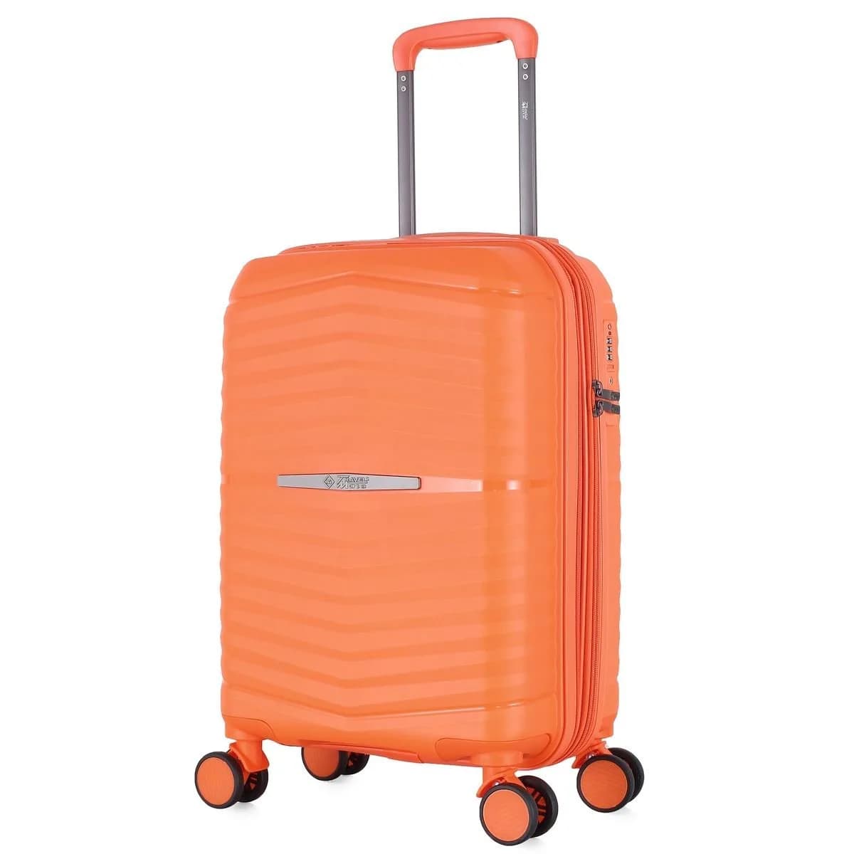 Travel Mate 53cm Hard Shell Zipper 8 Wheel BabaHub Cabin Trolley TSA L-349 C – Orange
