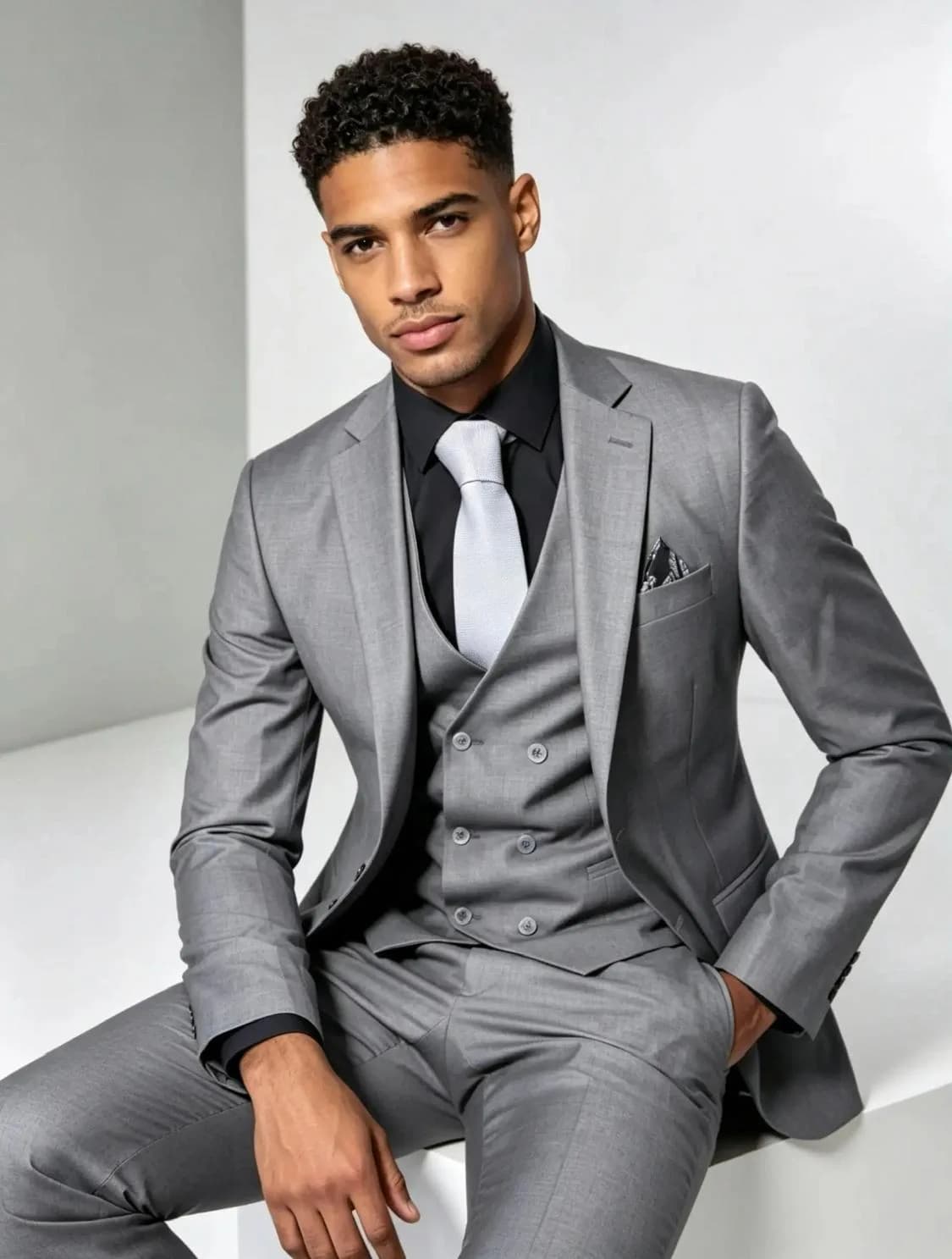 Charcoal Grey Three-Piece Suit