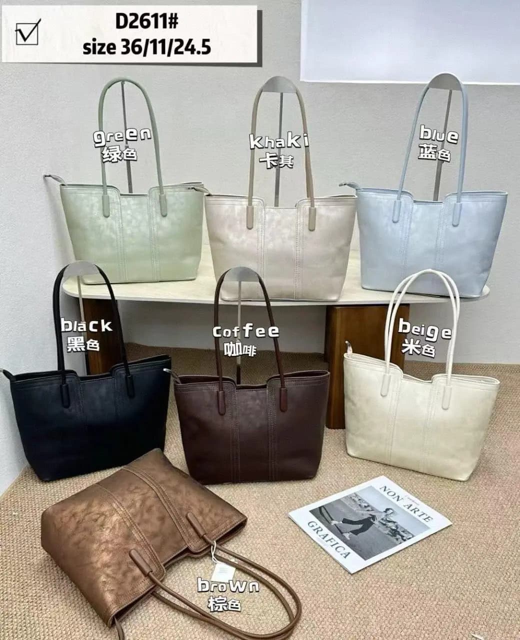 Two-Handle Structured Tote Bag