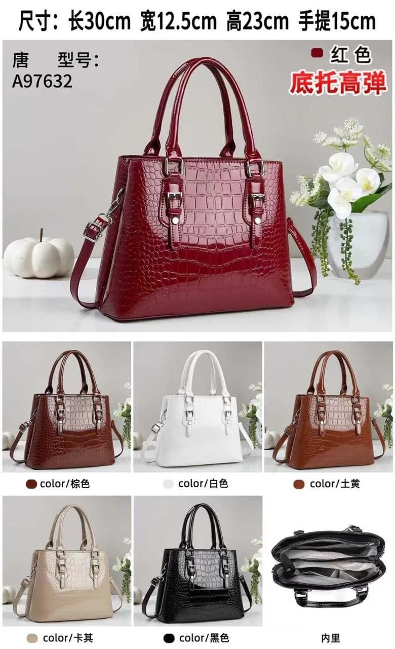 Crocodile-Embossed Tote Bag