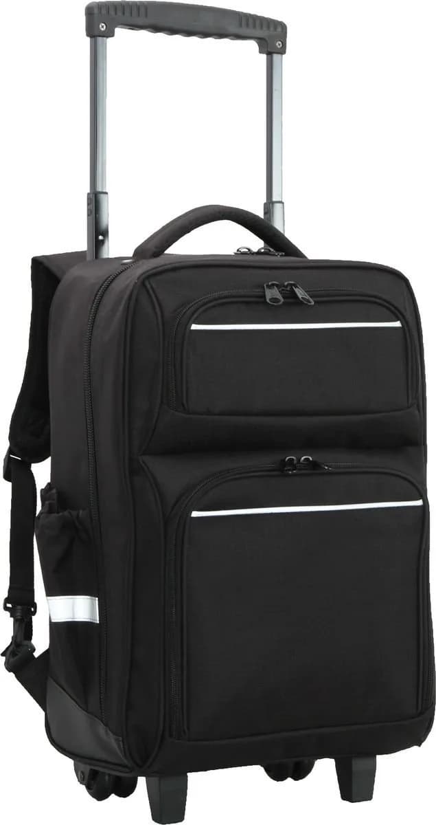 School Mate Large Laptop/tablet Trolley Backpack Blk
