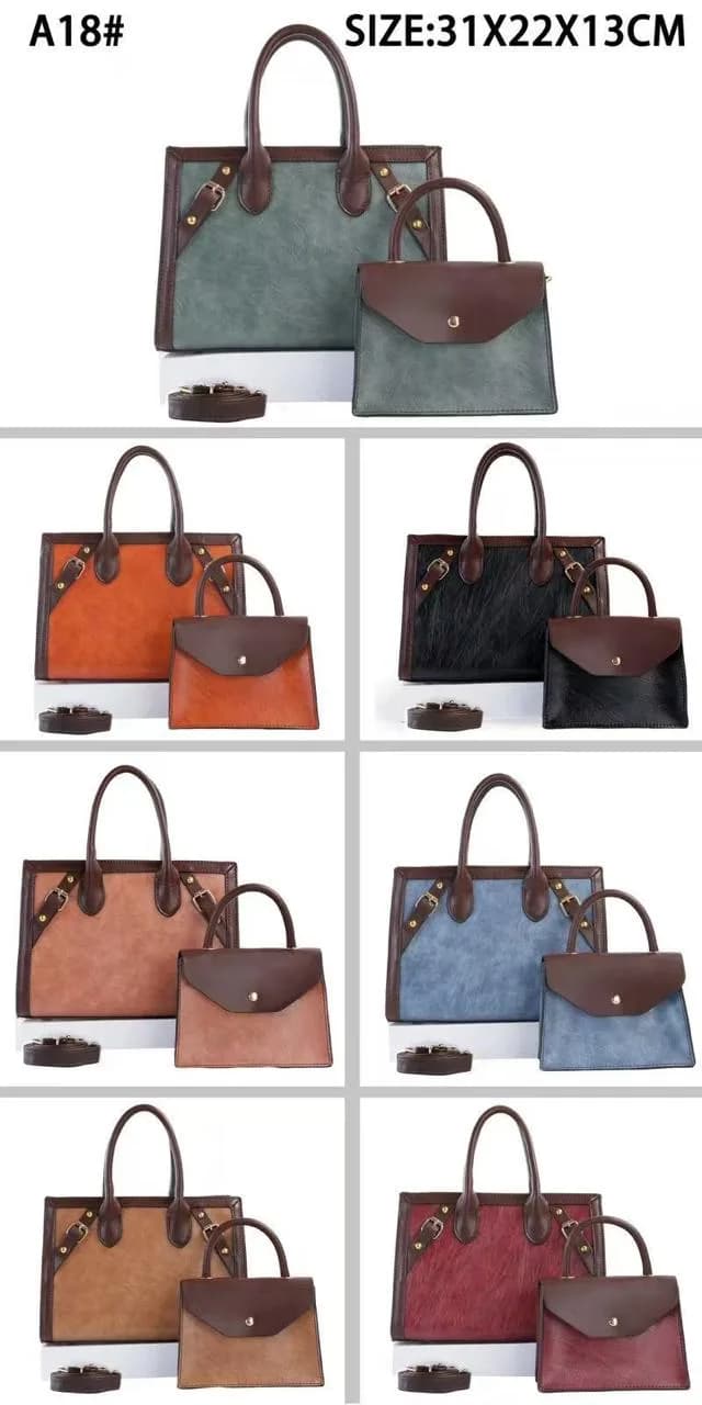 Two-Tone Tote & Pouch Set