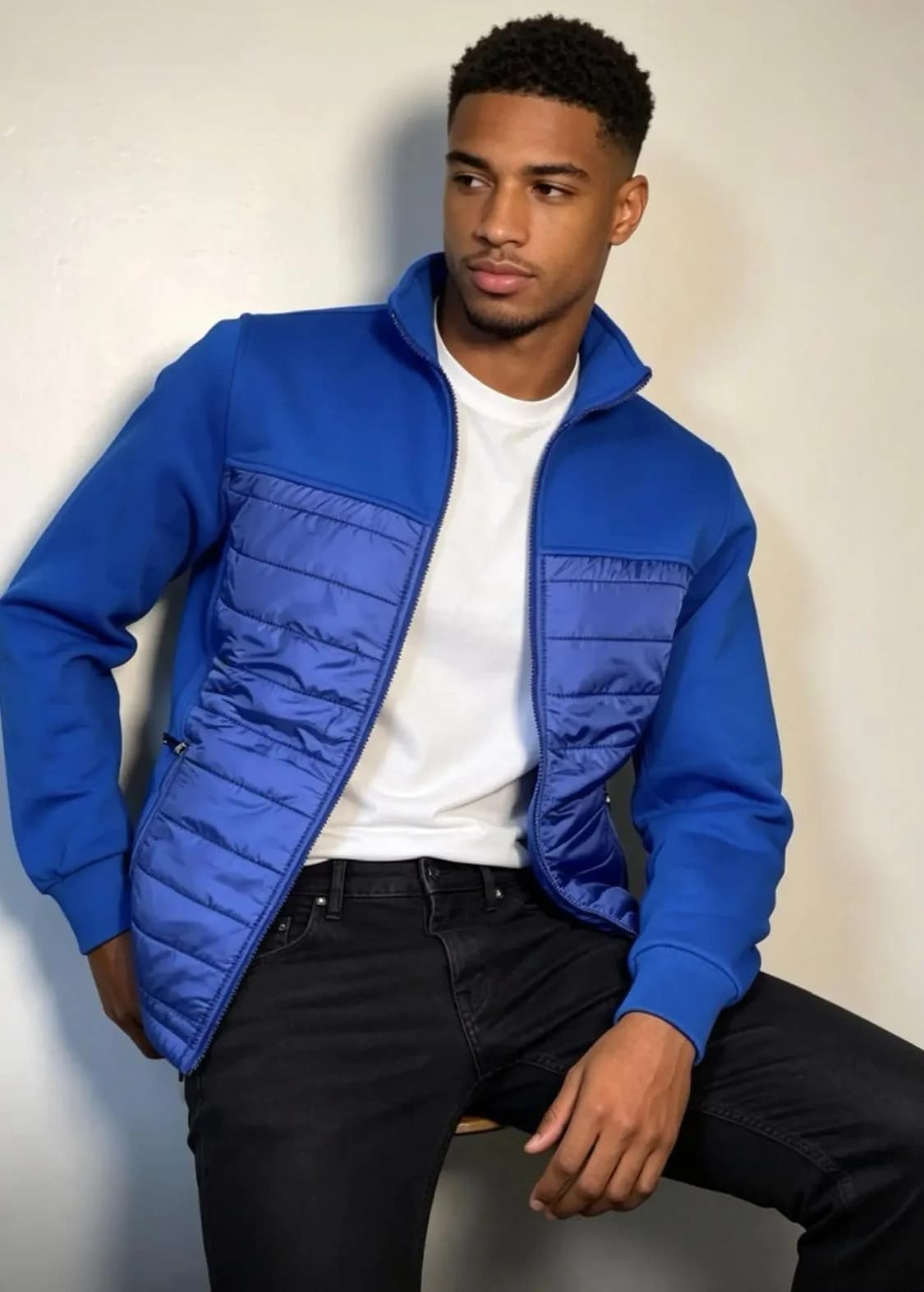 Royal Blue Quilted Track Jacket