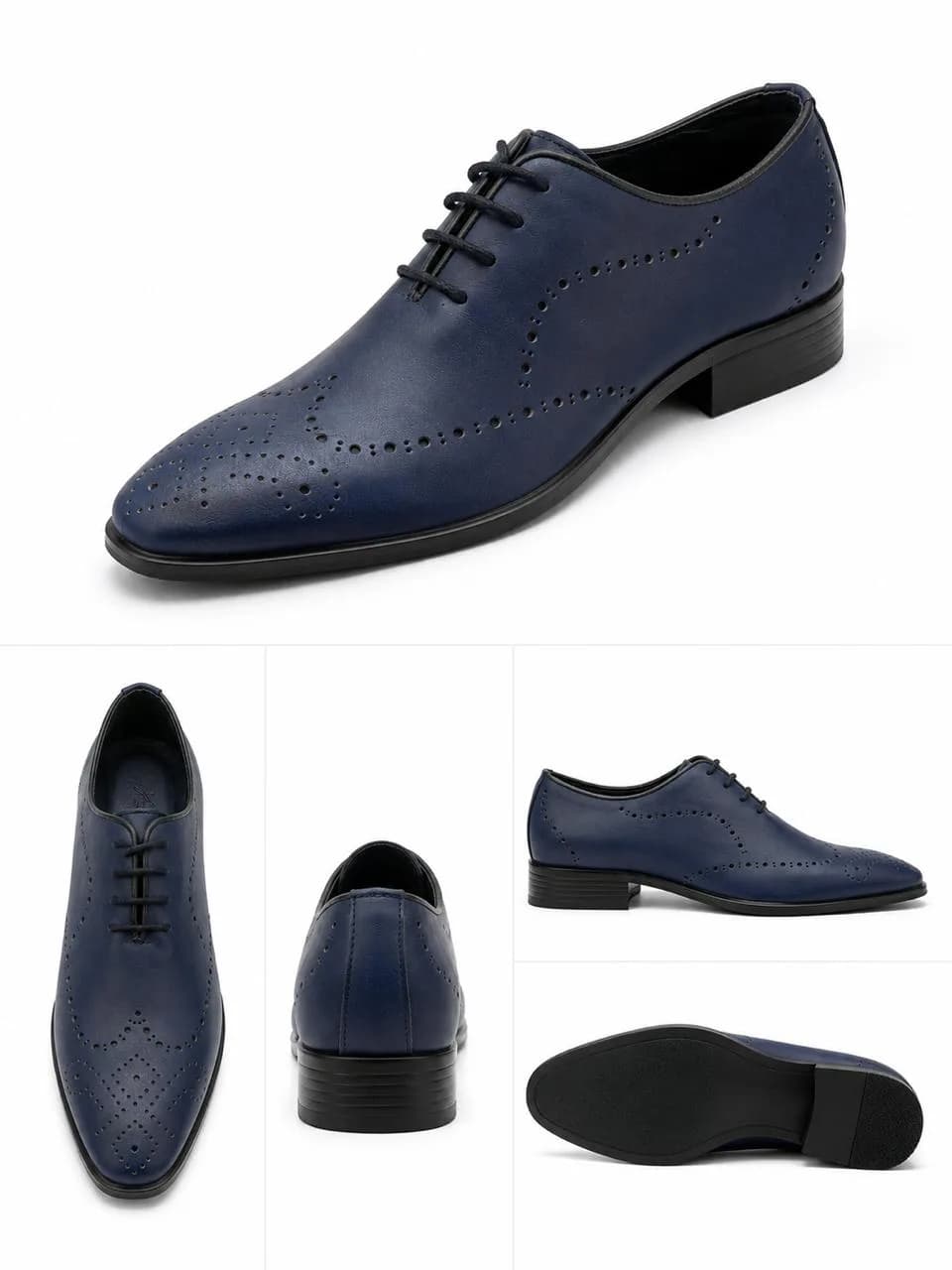 Navy Blue Oxford Brogue Shoes