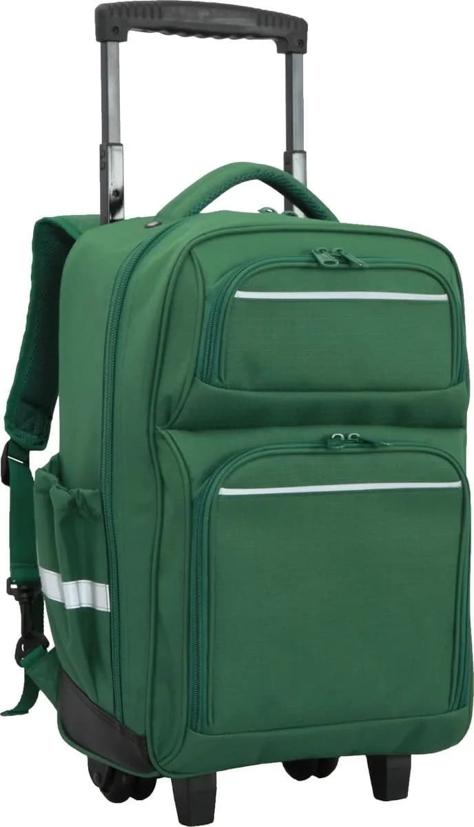 School Mate Large Laptop/tablet Trolley Backpack Grn