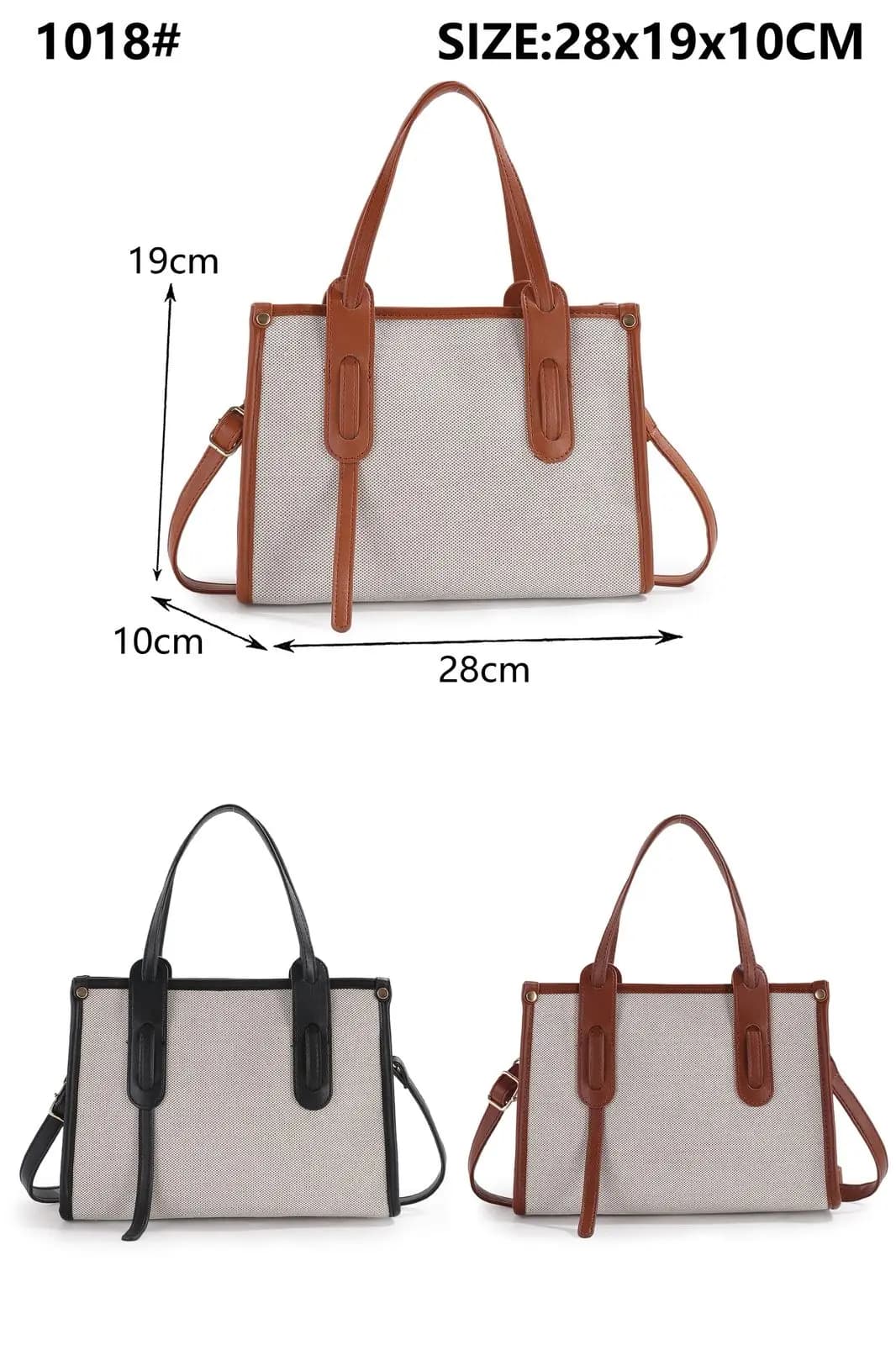 Two-Tone Canvas Tote Bag