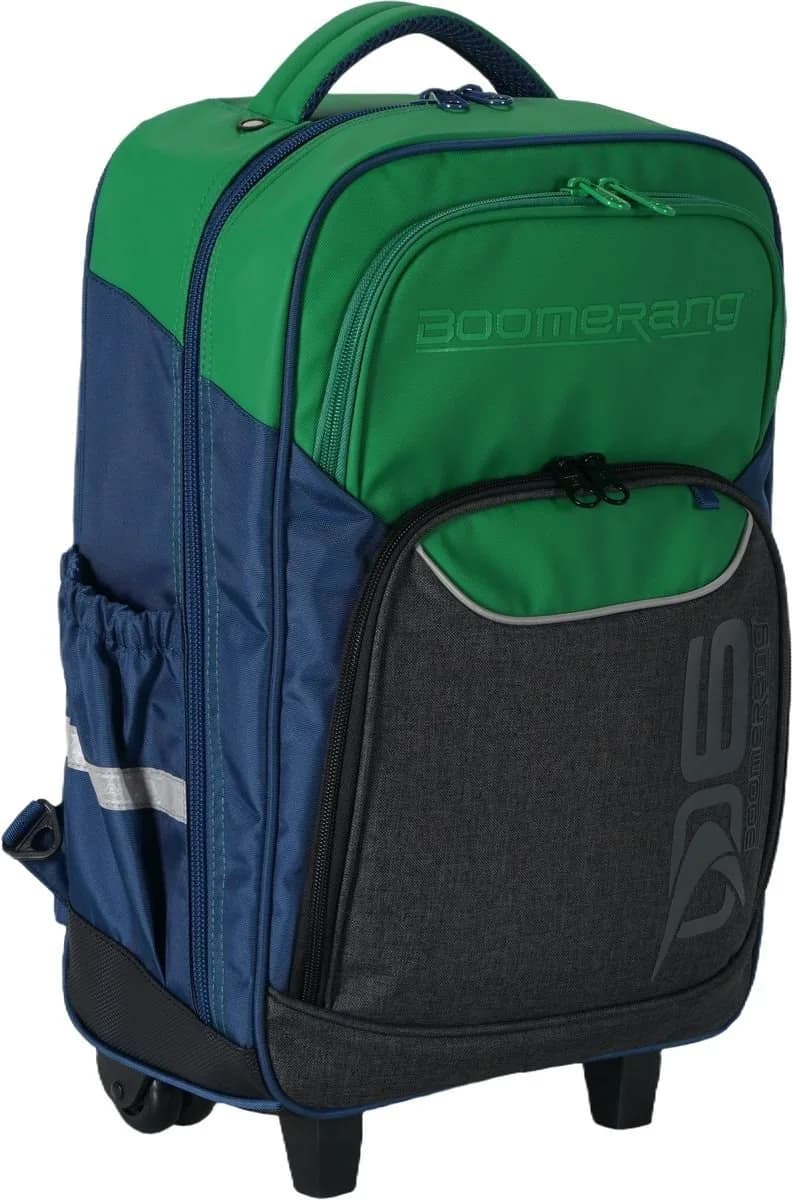 Boomerang Large BabaHub Polyester TPU Division Trolley Backpack S-530-04 Green