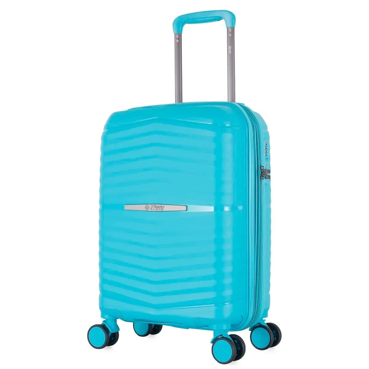 Travel Mate 53cm Hard Shell Zipper 8 Wheel BabaHub Cabin Trolley TSA L-349 C – Teal