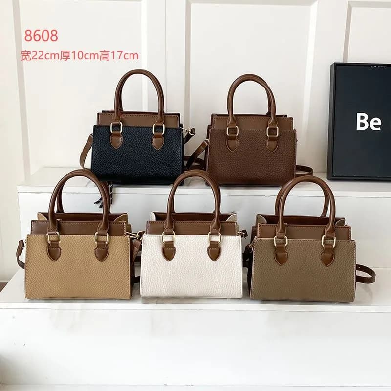Panelled Top-Handle Tote Bag