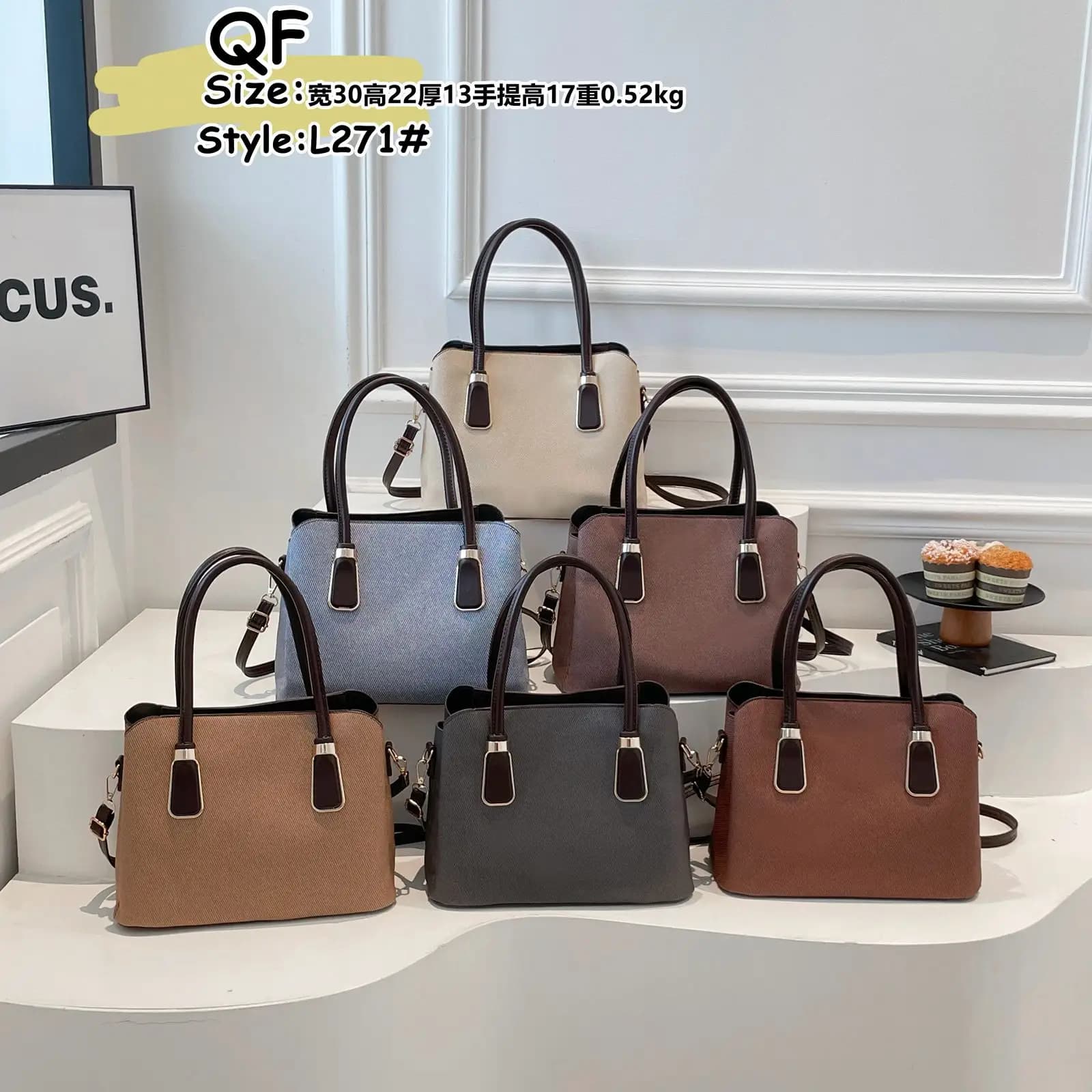 Structured Handle Tote Bag