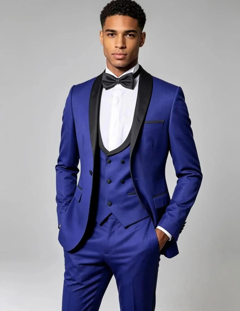 Sapphire Blue Shawl-Collar Tuxedo