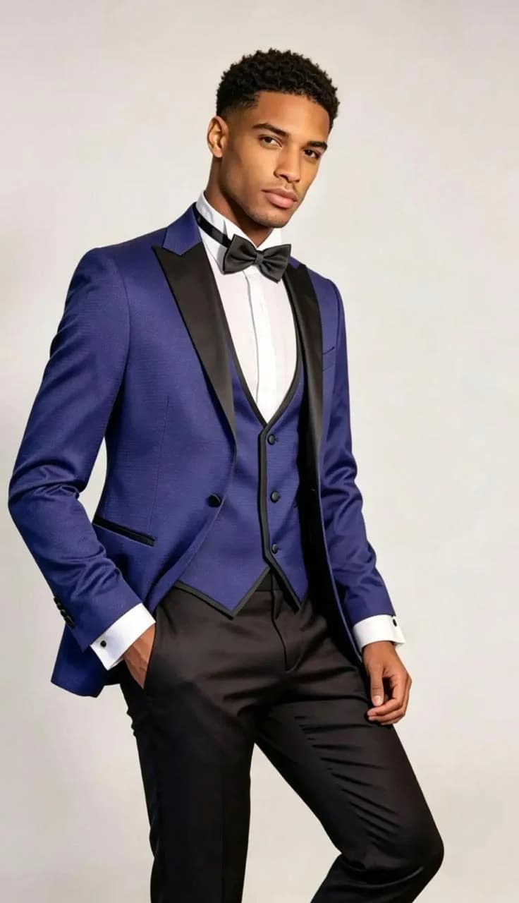 Royal Blue Peak-Lapel Tuxedo