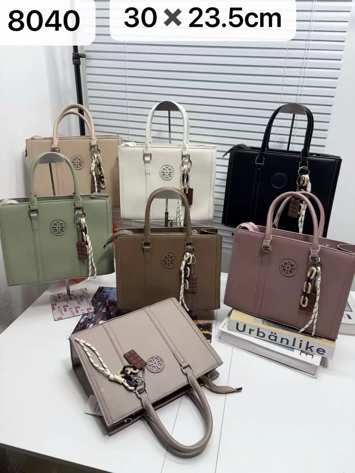 Tote Bag with Chain Charm