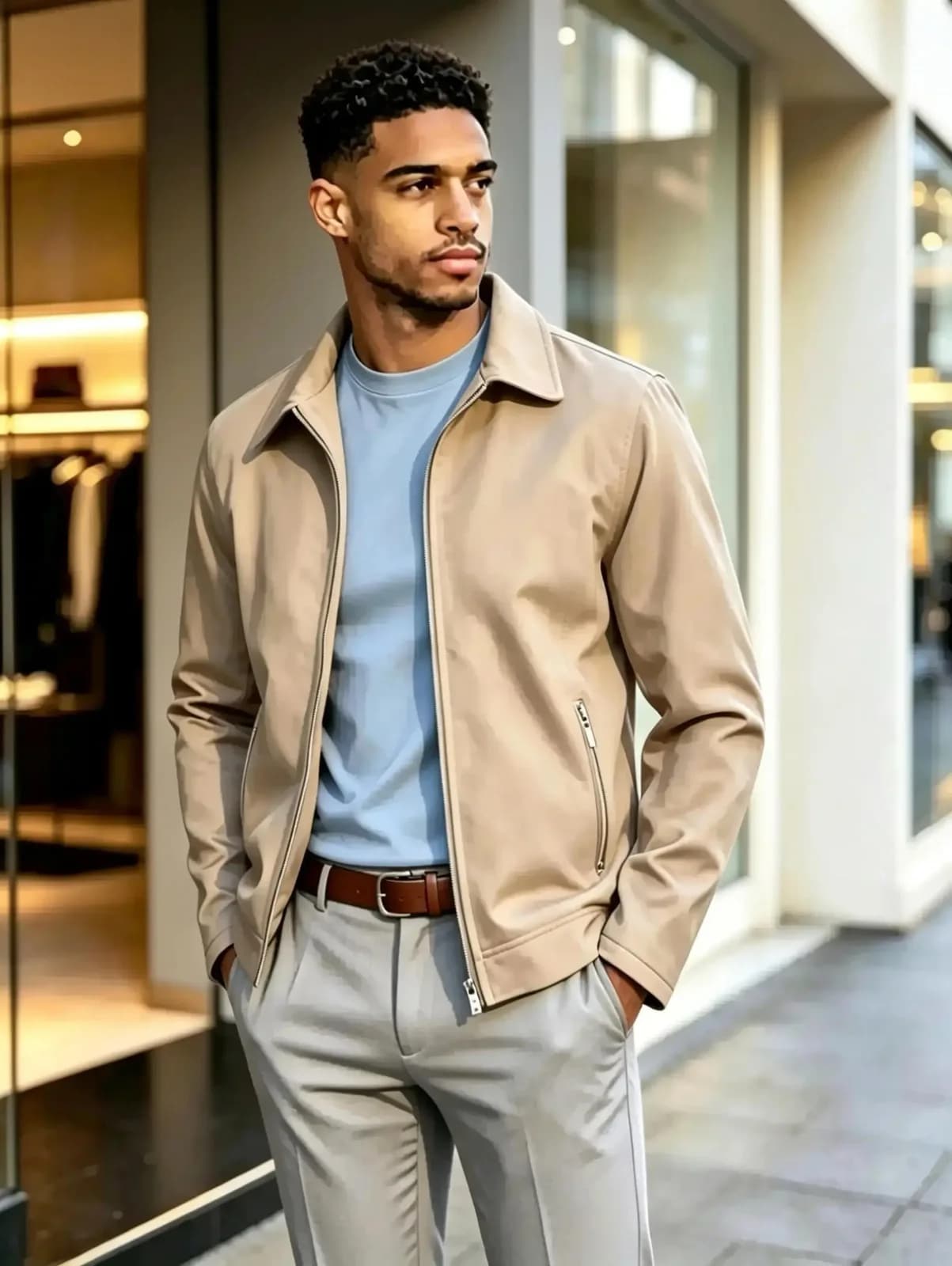 Cream Suede-Look Collared Jacket