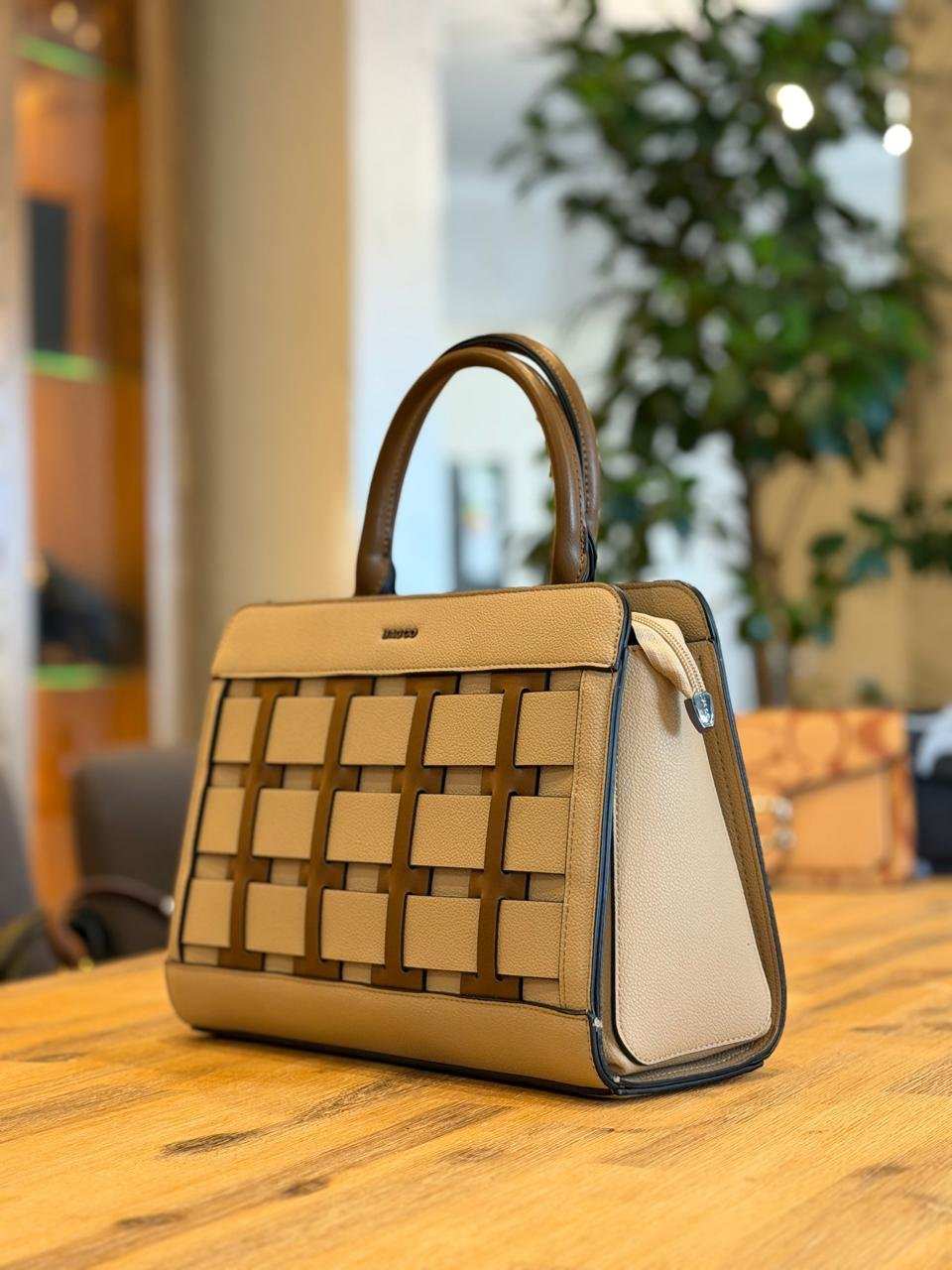 Bagco Woven Grid Handbag
