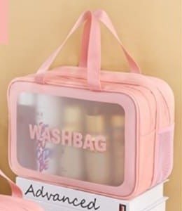 Clear Travel Toiletry Wash Bag with Dual Handles