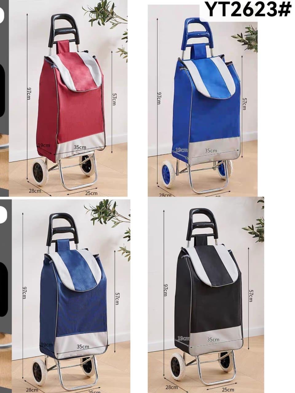 Foldable 2-Wheel Shopping Trolley Bag