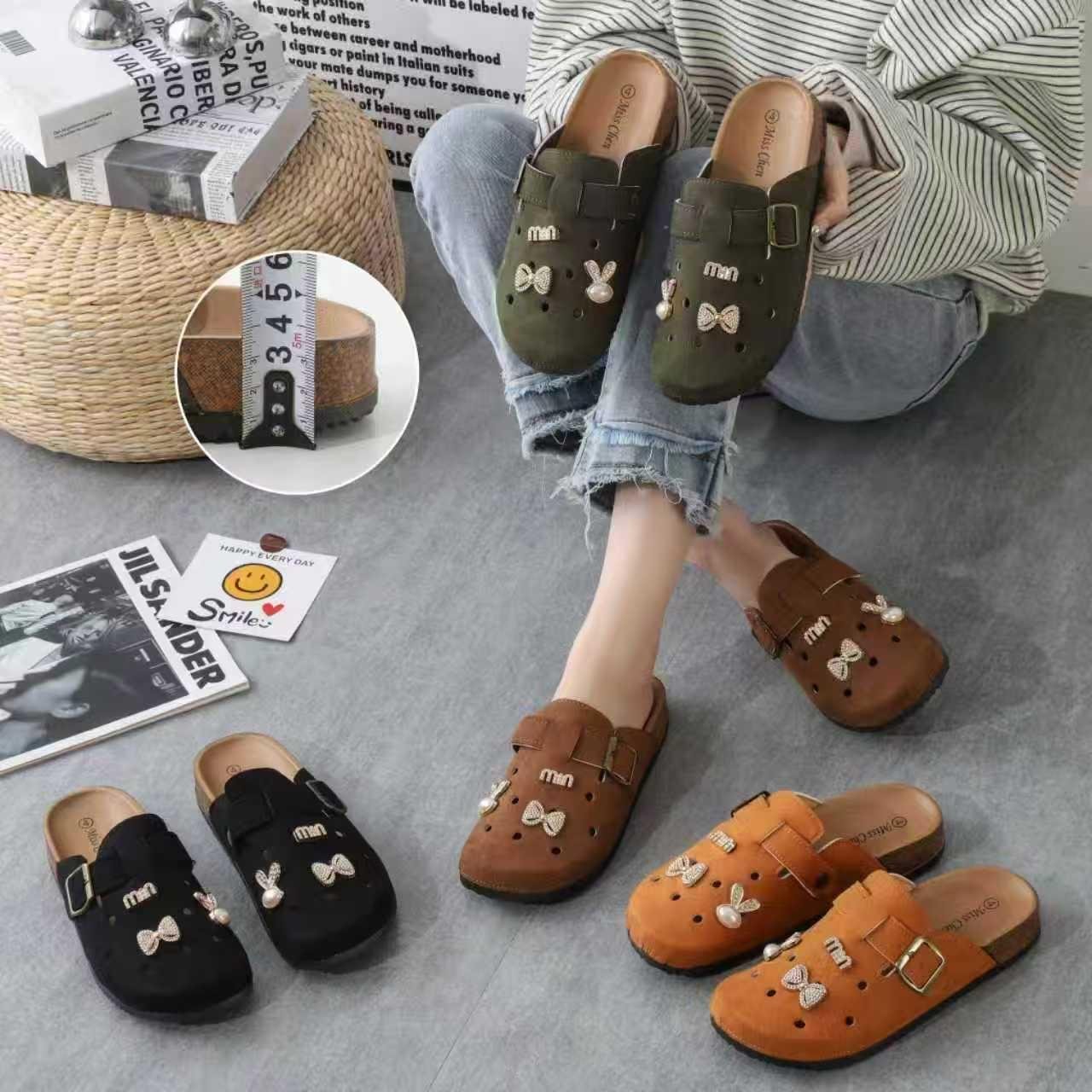 Women's Charm-Embellished Buckle Cork Clogs