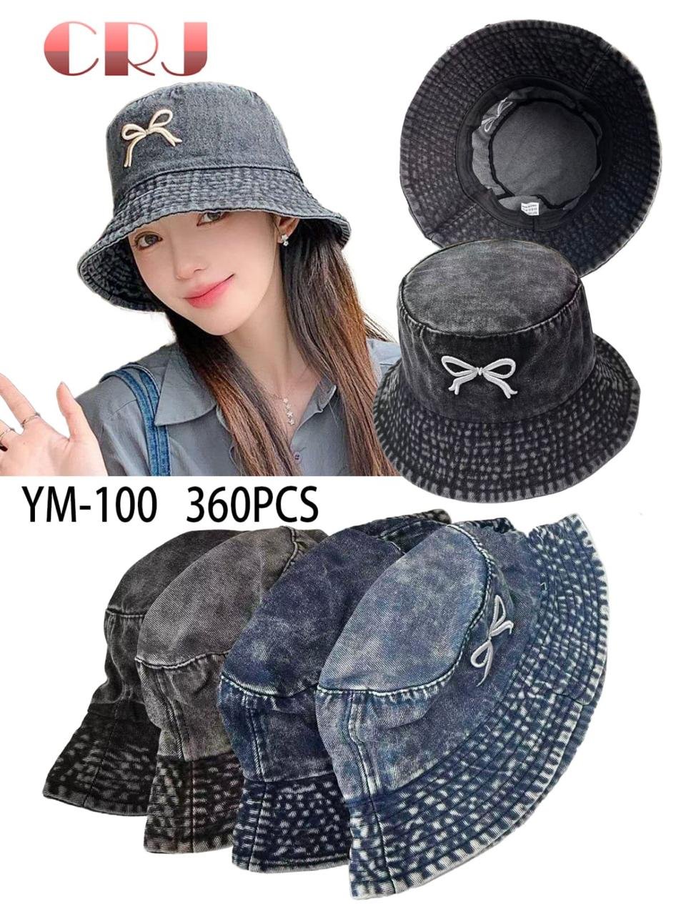 Women's Denim Bow Accent Bucket Hat