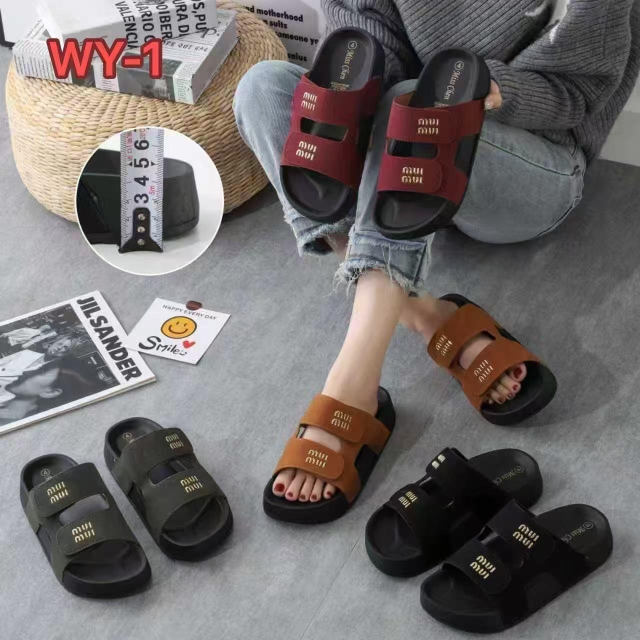 Women's Double-Strap Platform Slide Sandals