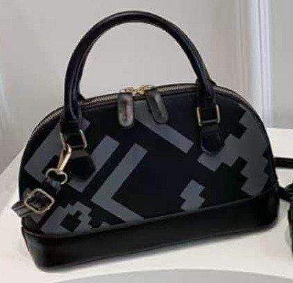 Women's Patterned Dome Handbag with Crossbody Strap