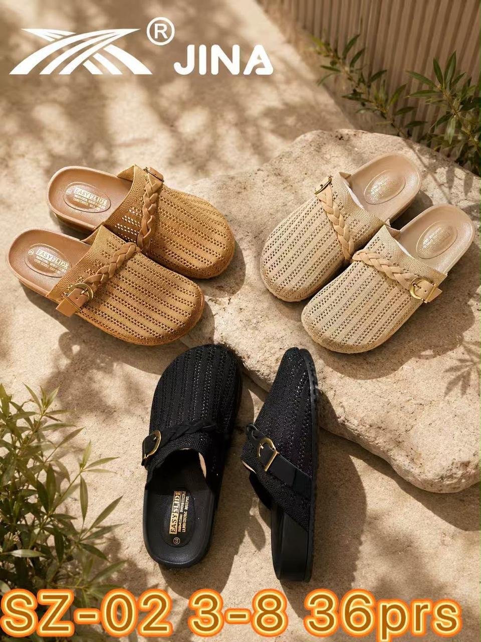 Women's Woven Buckled Slip-On Clog Mules