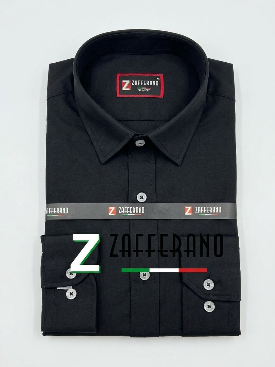Zafferano Men's Slim Fit Long-Sleeve Dress Shirt