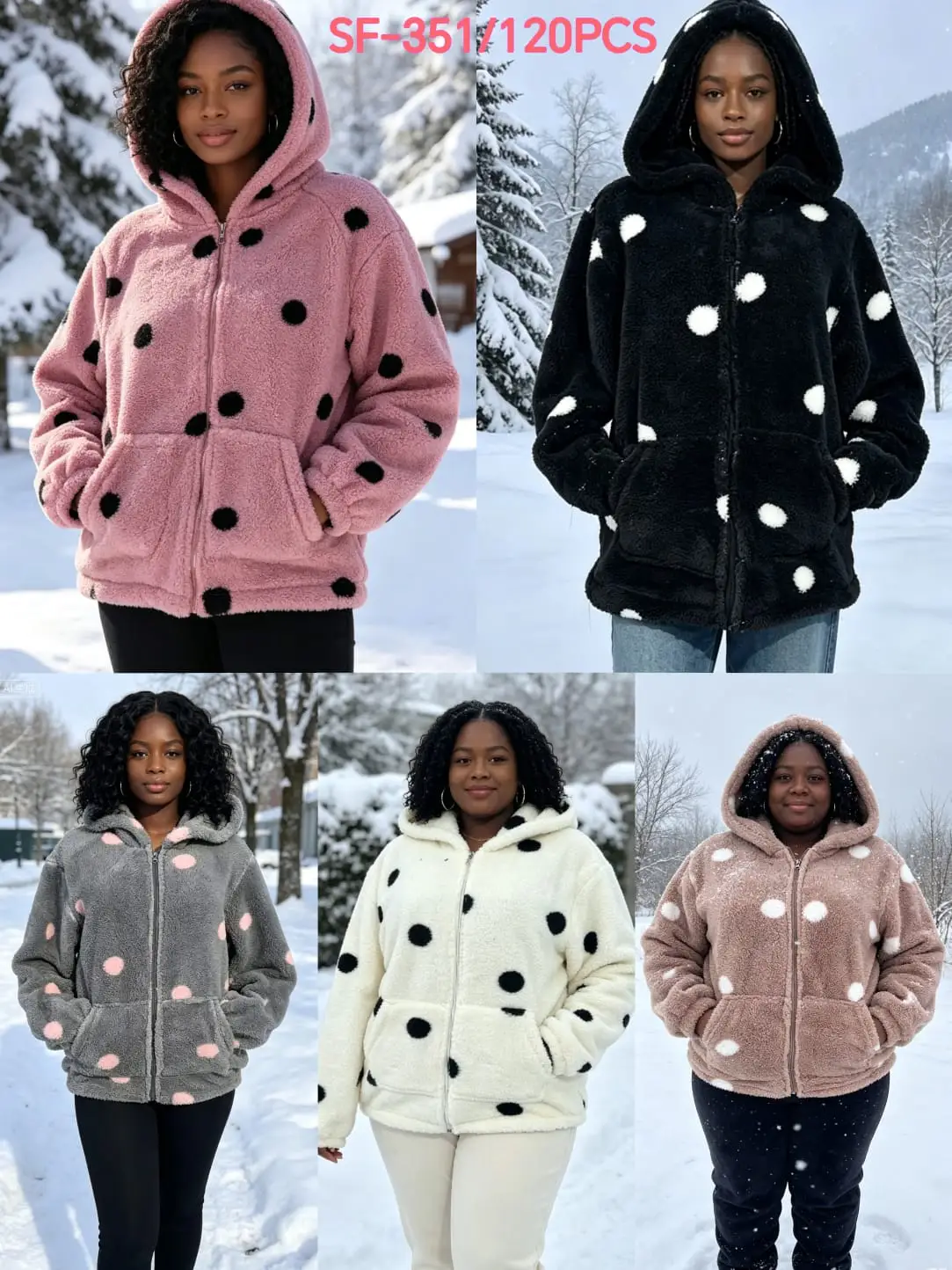 Polka Dot Sherpa Hoodie