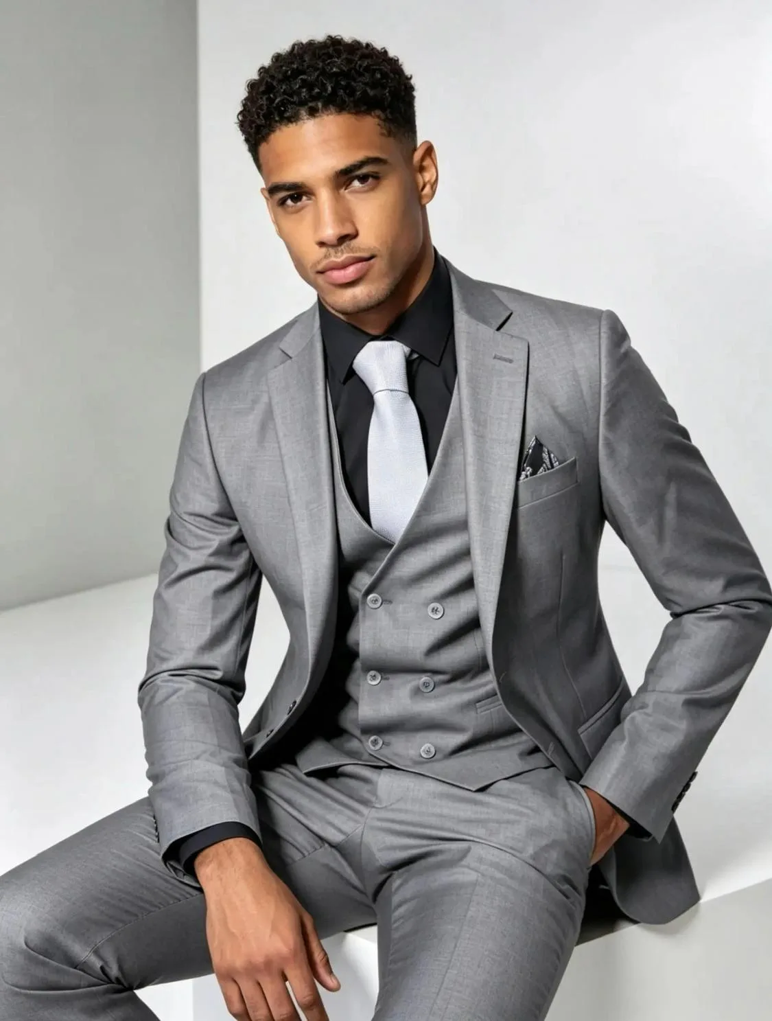 Charcoal Grey Three-Piece Suit