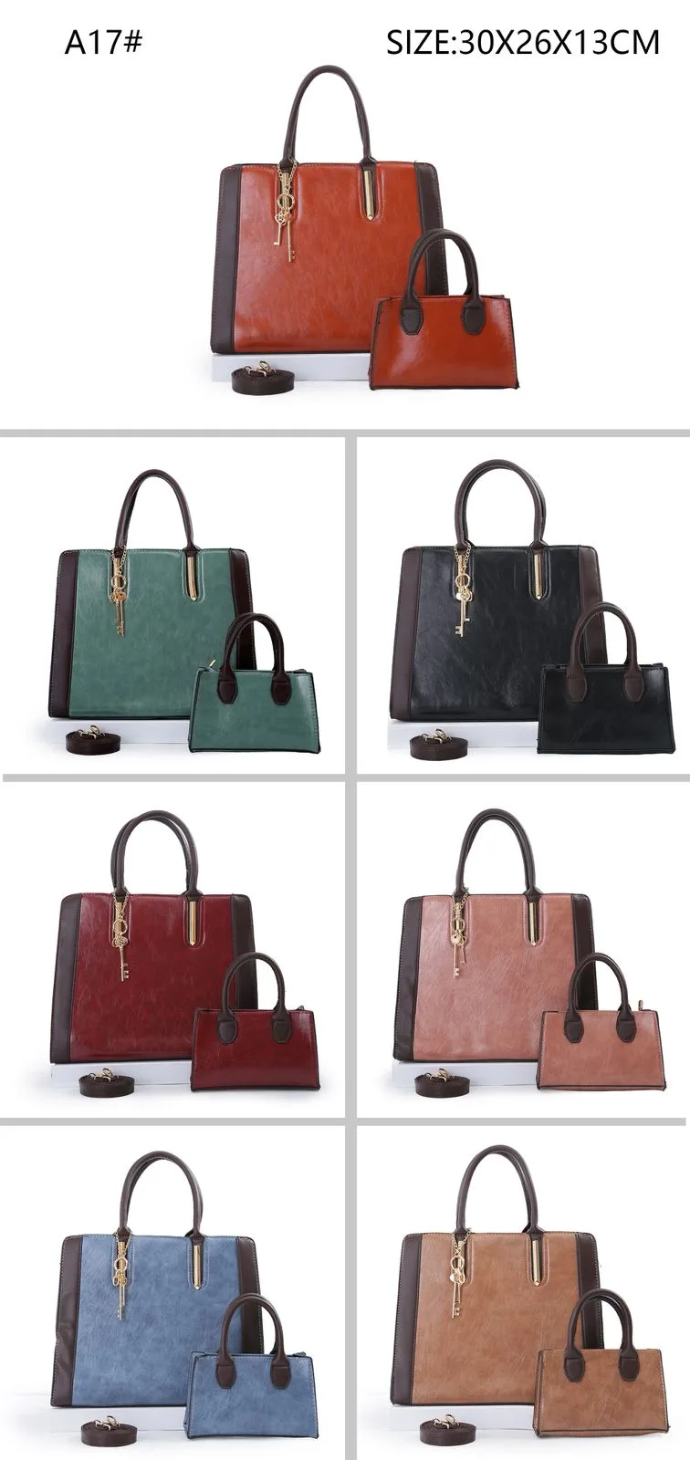 Tote & Satchel Set with Key Charm II