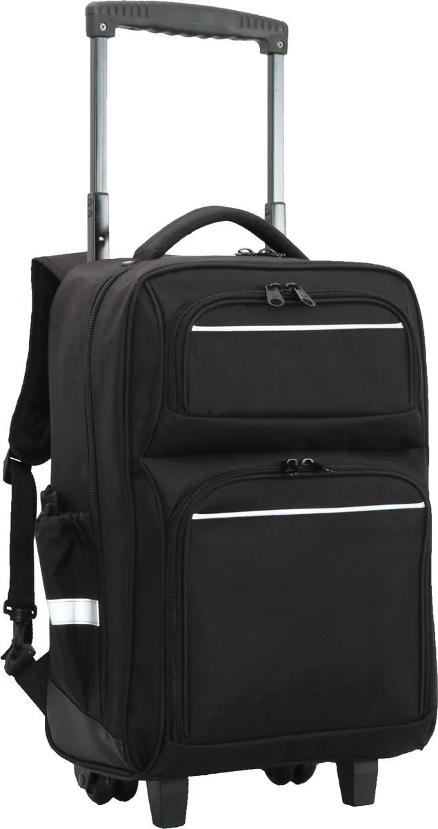 School Mate Large Laptop/tablet Trolley Backpack Blk