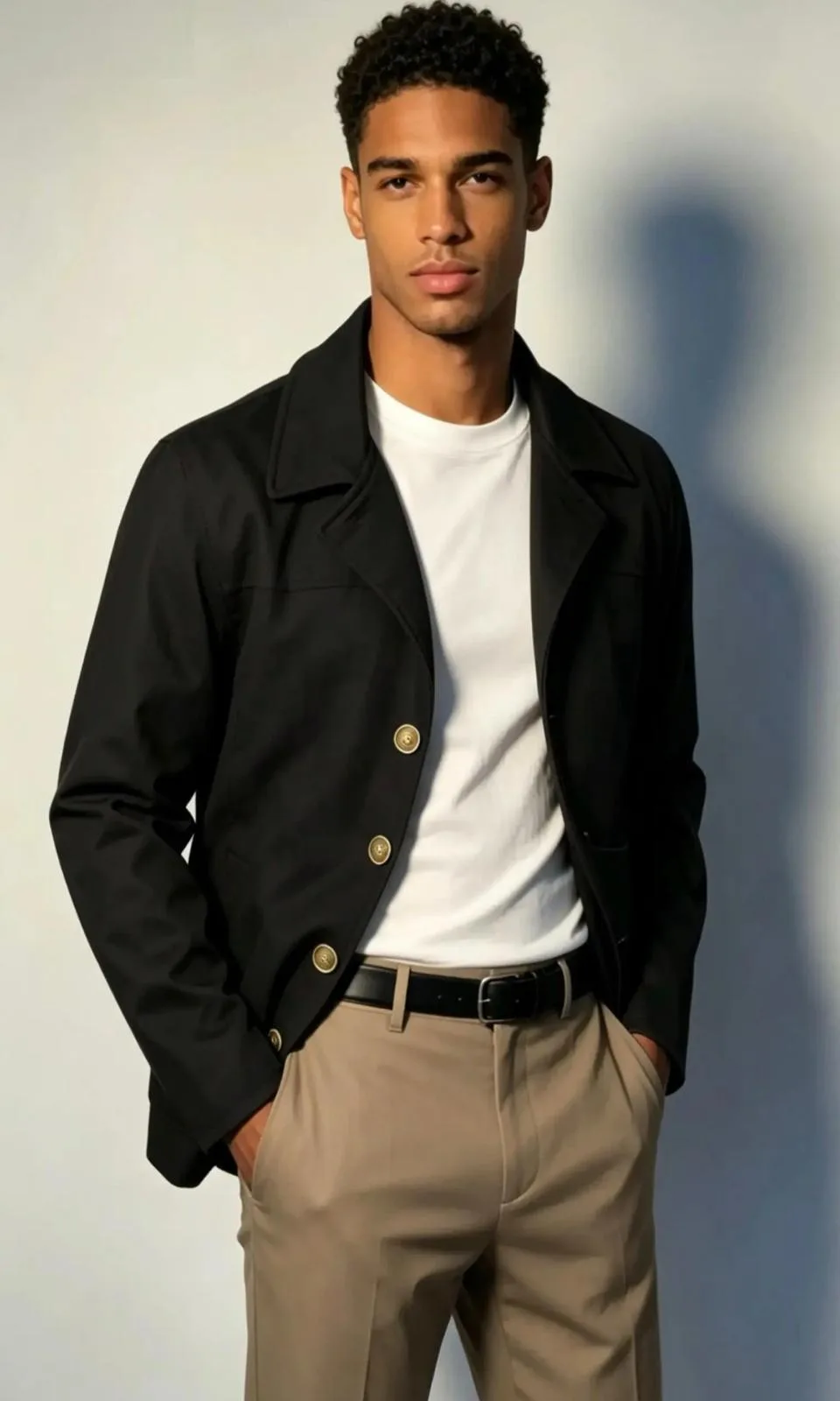 Black Collared Button Jacket