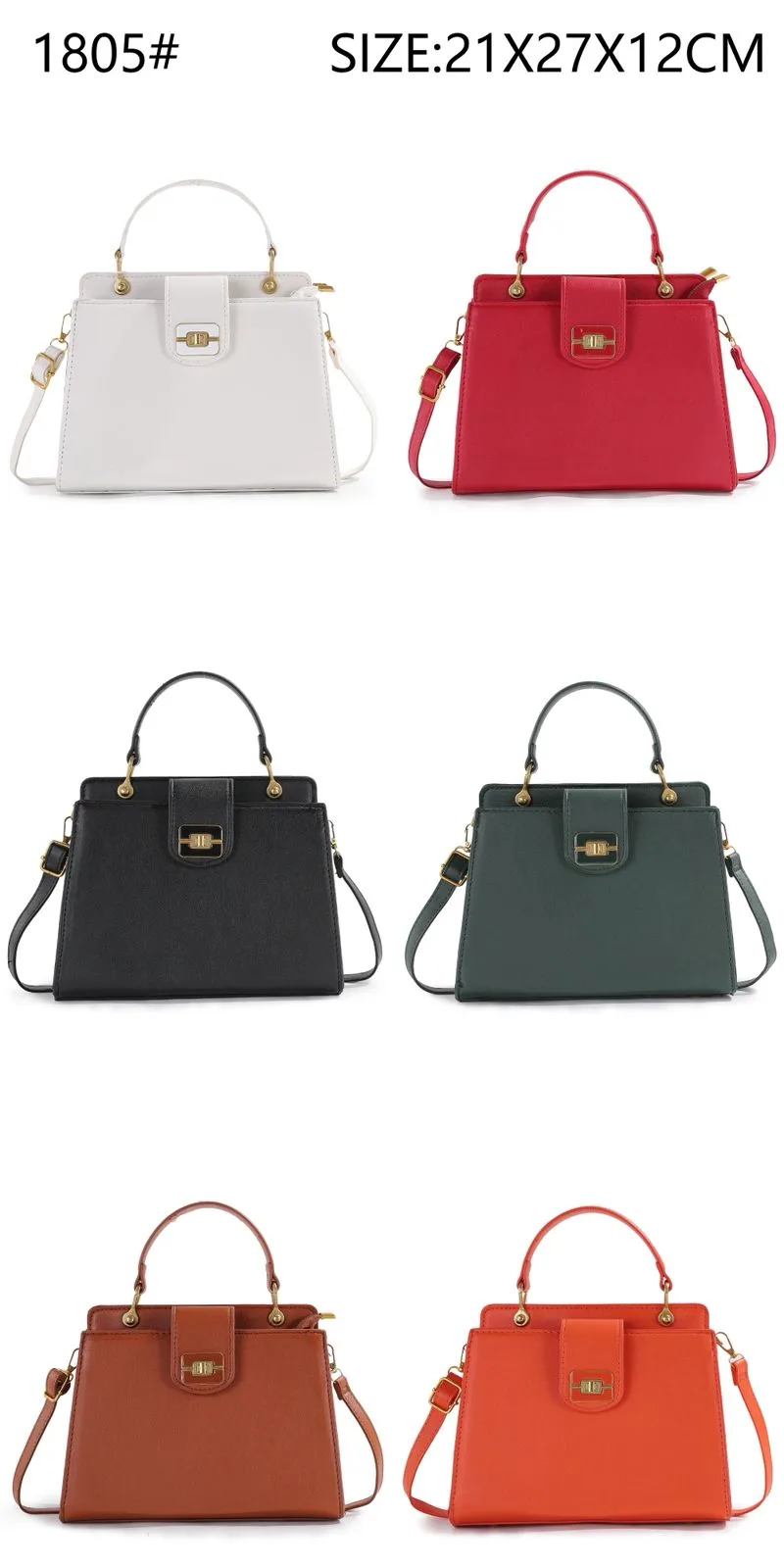 Structured Satchel Bag with Clasp