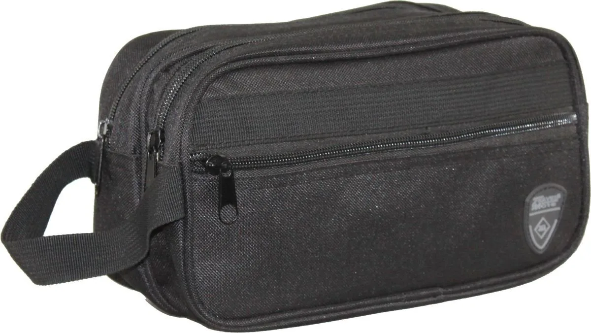 Travel Mate – 3-Zipper Ripstop Toiletry Bag – N-1016 – Black
