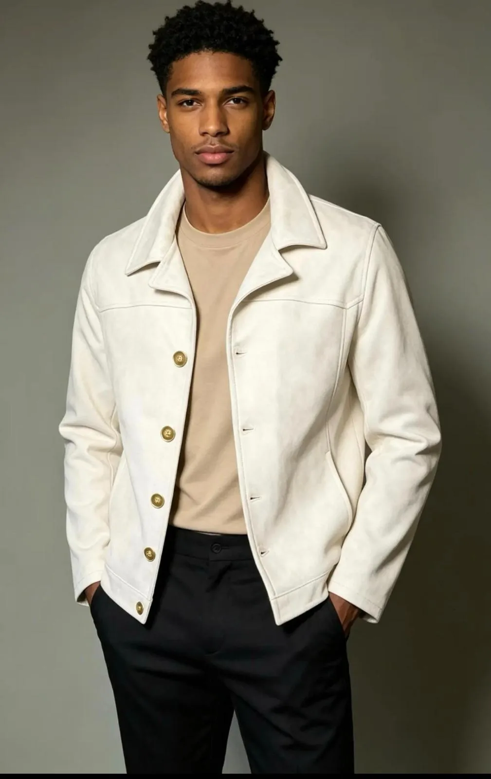 Cream Collared Button Jacket