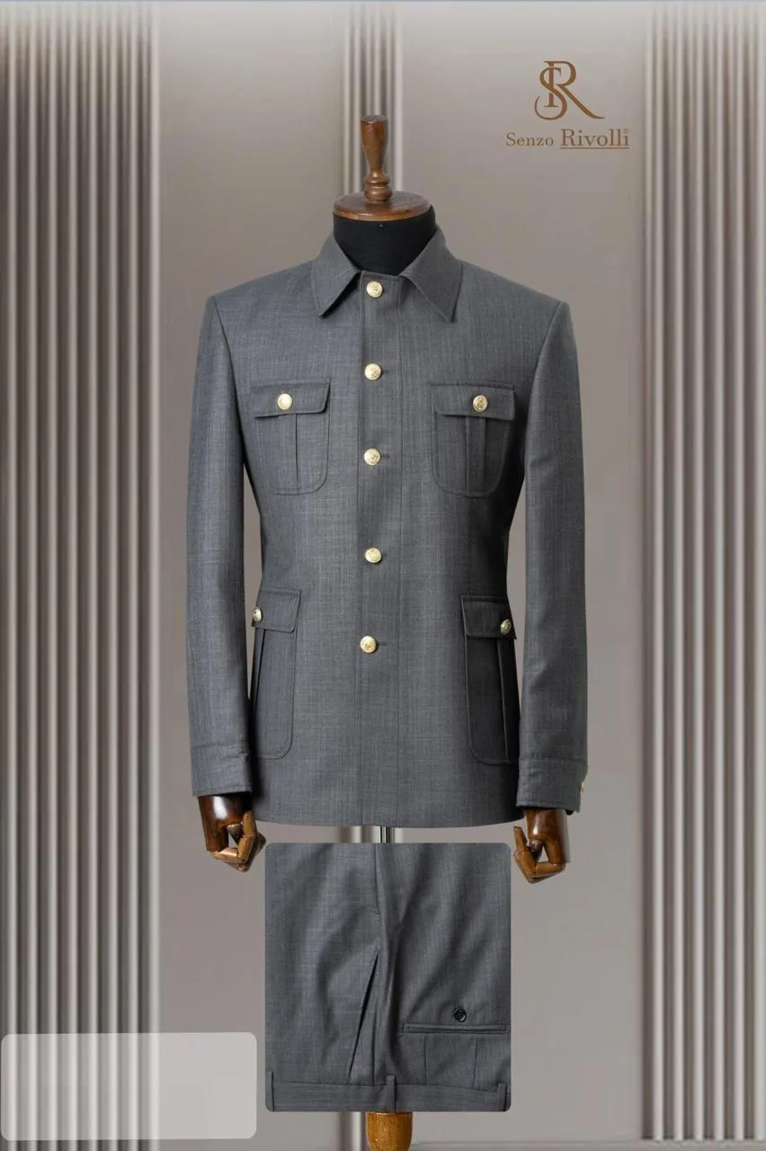 Grey Safari Suit